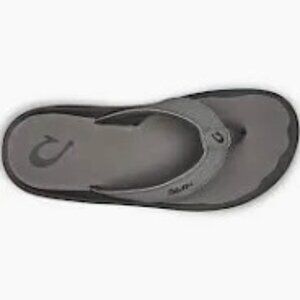 OluKai Ohana Beach Sandals Flip Flops SZ 12 NEW Stone Gray Comfort